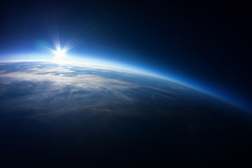 Obraz premium Fotografia Near Space - 20 km nad ziemią / prawdziwe zdjęcie
