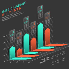 abstract bar chart infographics - obrazy, fototapety, plakaty