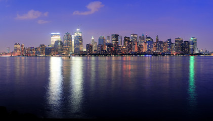 Fototapeta na wymiar New York City Manhattan dusk panorama