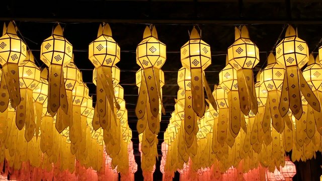 Lanterns in Yee-peng festival ,ChiangMai Thailand