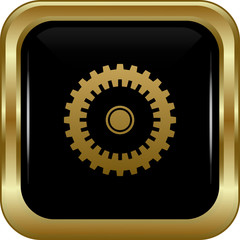 Black gold settings button.