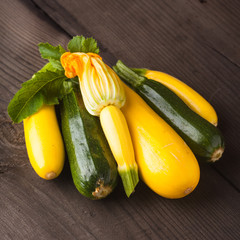 Yellow and green zucchini