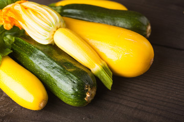 Yellow and green zucchini