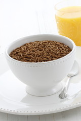 Delicious bran cereal breakfast