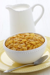 Delicious  corn flakes breakfast