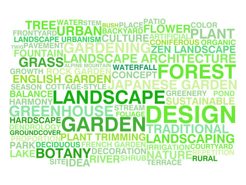 Landscape design. Word cloud concept