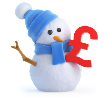 Snowman with UK Pounds symbol