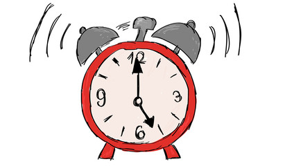 Hand drawn alarm clock