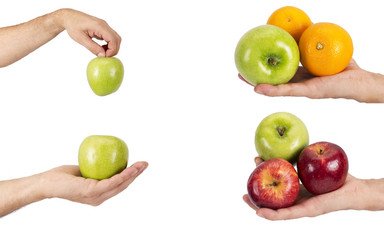 hands and fruit composition