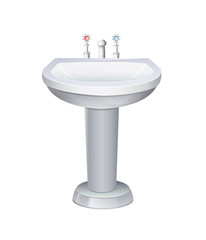 Washbasin With White Water Tap