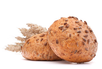 hamburger bun or roll  and wheat ears bunch  cutout