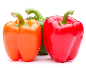 Sweet bell pepper isolated on white background cutout