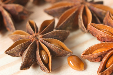 Chinese star anise close-up