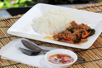 Panang Beef and steam rice