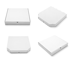 white box container template blank package