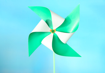 Air mill on blue background