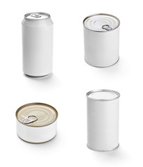 white box container template tin can drink food package