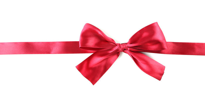Color gift satin ribbon bows, isolated on white