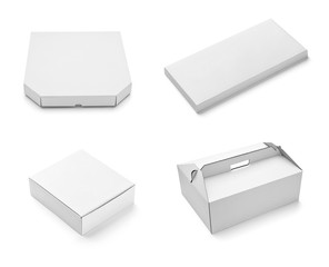 white box container template blank package