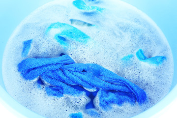 Fototapeta premium Soaking things in bowl close-up