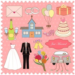 Wedding Icons Vector Collection