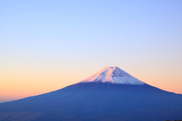 Mt. Fuji glows in the morning sun