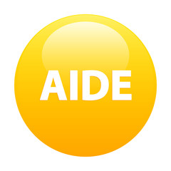 Bouton internet aide icon orange
