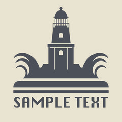 Fototapeta na wymiar Lighthouse icon or sign, vector