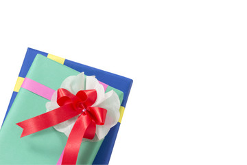 gift boxes over white background