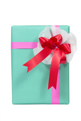 gift boxes over white background