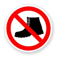 sticker of no boots sign