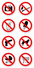 sticker of prohibited symbols