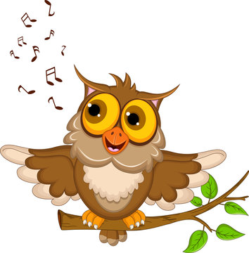owl cartoon singing