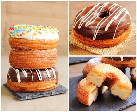Collage of cronuts
