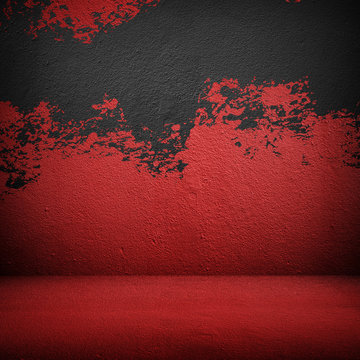 Red Wall With Splash Of Paint