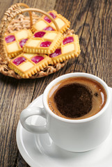 Cup of coffee and cookies