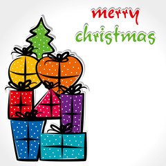 merry christmas gift box background  vector