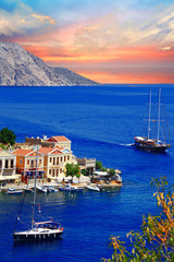 sailing in Greek islands. Symi. Dodecanes