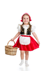 kid girl in carnival costume Red Hood