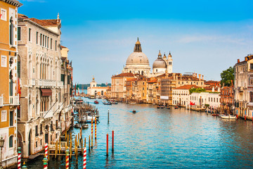 Grand Canal and Santa Maria della Salute at sunset, Venice