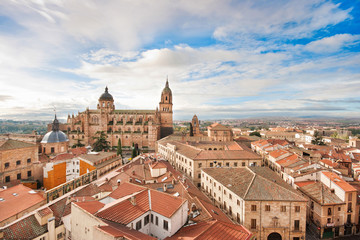 Fototapeta na wymiar Historyczne miasta Salamanca o wschodzie słońca, Castilla y León, Hiszpania