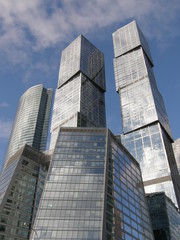 Skyscraper office buildings in Moscow City, Russia
