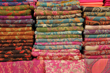 pashmina shawls display