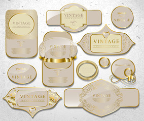 Retro white gold label