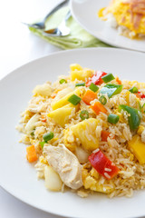 Thai food fried rice with chicken