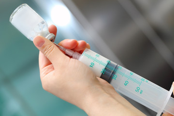 preparing a medicine injection