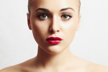 sexy beautiful woman with red lips.portrait.make-up