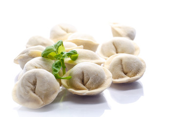 uncooked meat dumplings