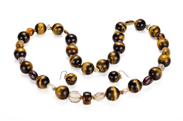Tiger eye collar with earrings