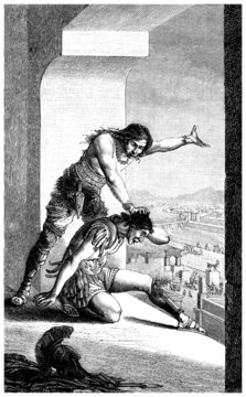 Barbarian defeating a Roman Centurion